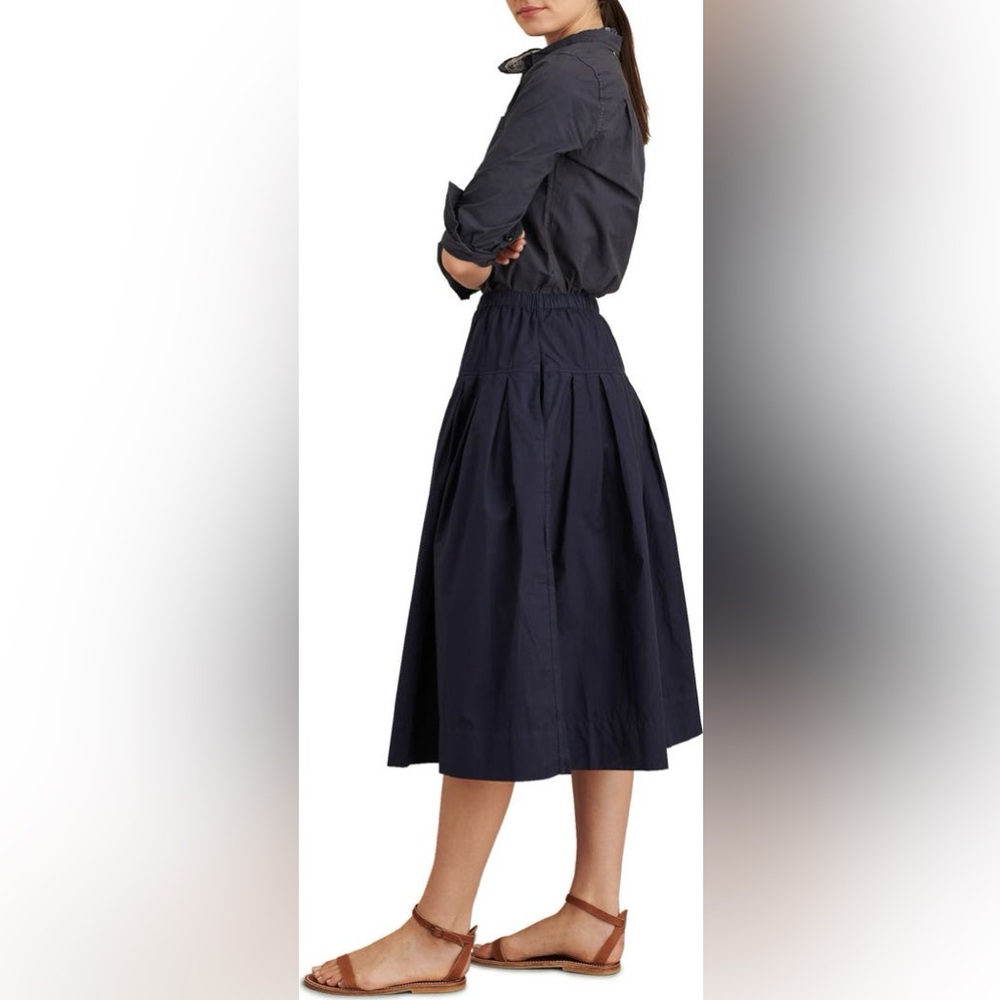 Alex Mill Paper Poplin Pull-On Midi Skirt - Picture 3 of 8